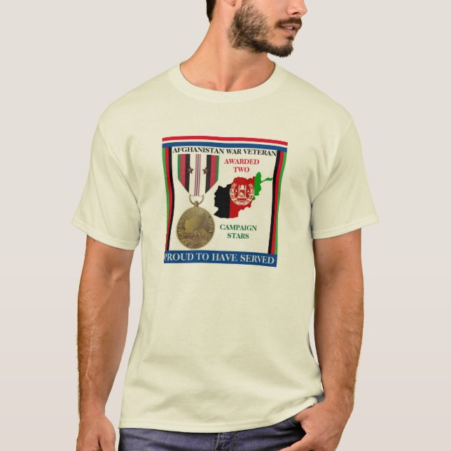 T-SHIRT 2 ÉTOILES DE CAMPAGNE VÉTÉRAN DE GUERRE EN AFGHANI (Devant)