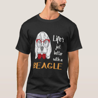 T-shirt 2 La vie est juste meilleure avec un Beagle