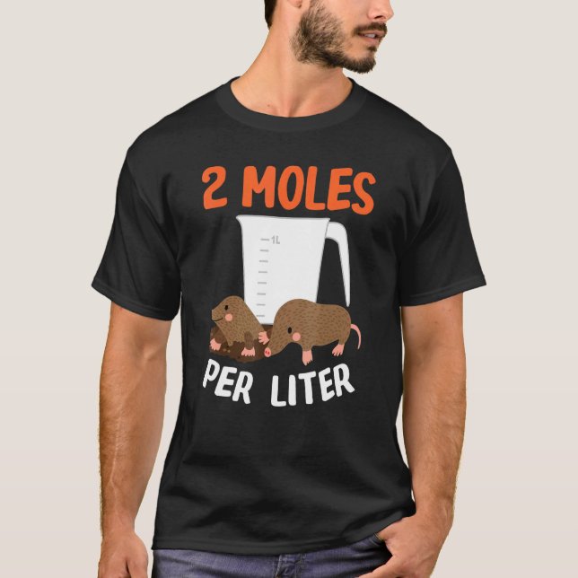 T-shirt 2 Moles par litre de chimie animale (Devant)