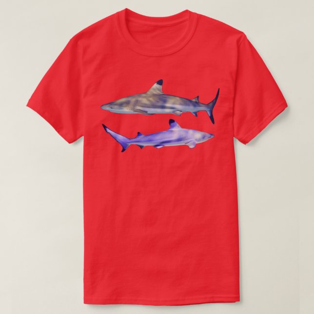 T-shirt 2 requins à pointe noire (Design devant)