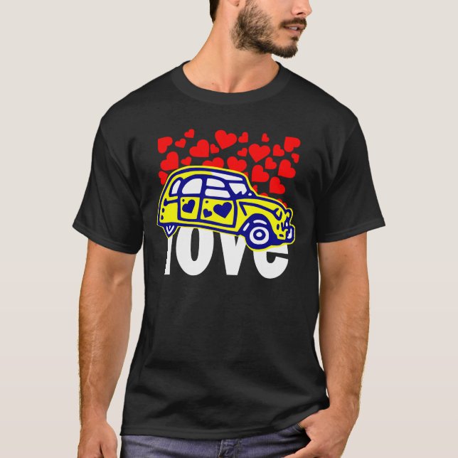 t-shirt 2CV coeur (Devant)