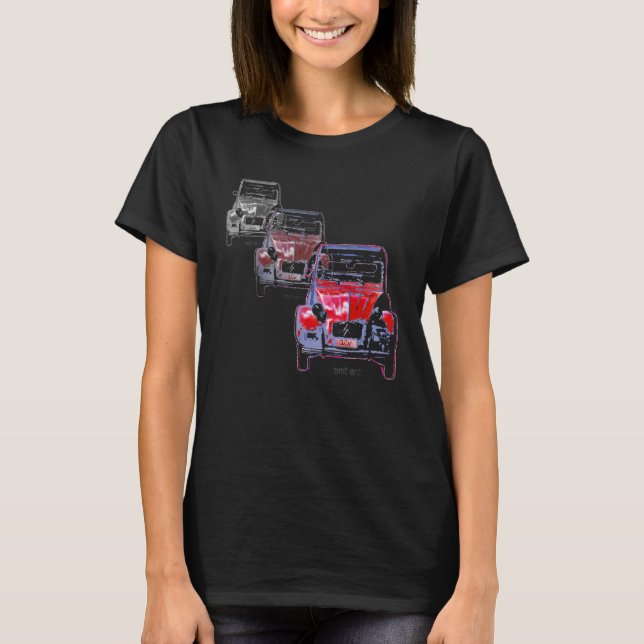 T-shirt 2CV rouge x 3 (Devant)