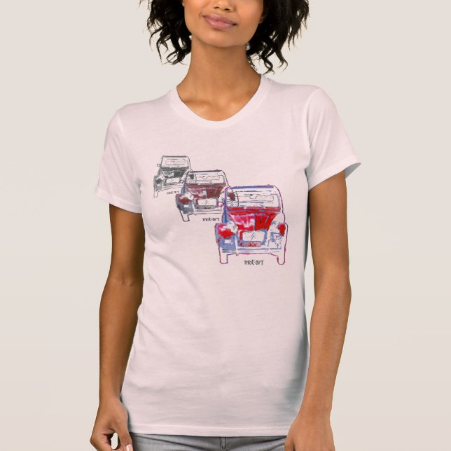 T-shirt 2CV rouge x 3 (Devant)