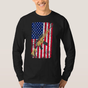 T-shirt 2e Amendement Sur Le Drapeau Américain Usa Rifle G
