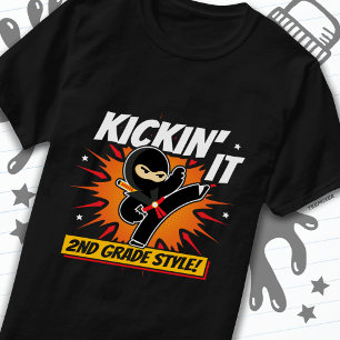 T-shirt 2e année Ninja Kick Premier jour Retour à l'école