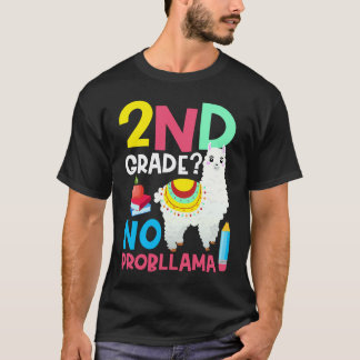 T-shirt 2e année pas de problème lama humour professeur de