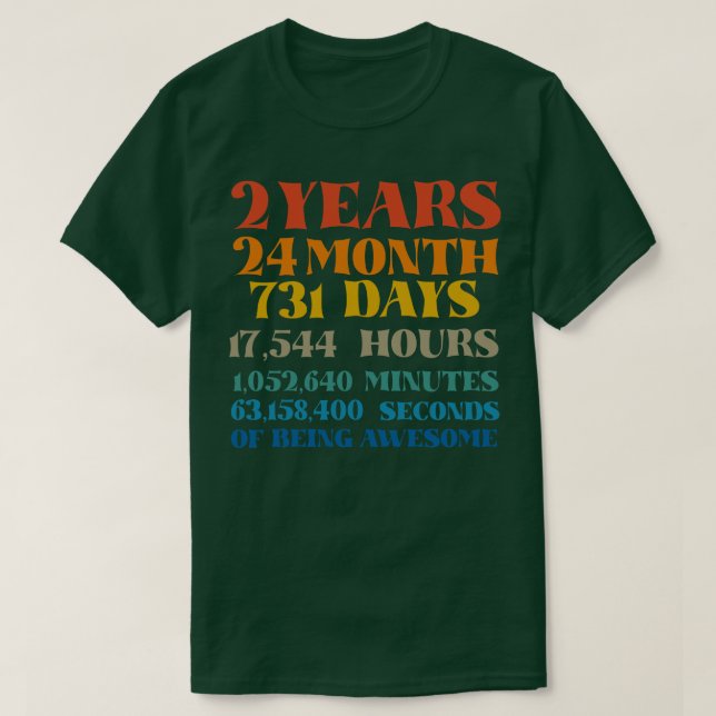 T-shirt 2e anniversaire 2 ans d'être un Anniversaire de ch (Design devant)