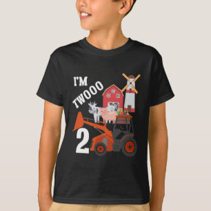 T-shirt 2e anniversaire Amateur de tracteur de ferme pour 