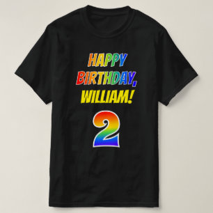 T-shirt 2e anniversaire — Bold, Fun, Rainbow 2, Nom person