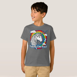 T-shirt 2e anniversaire de l'enfant Unicorn Rainbow Aujour
