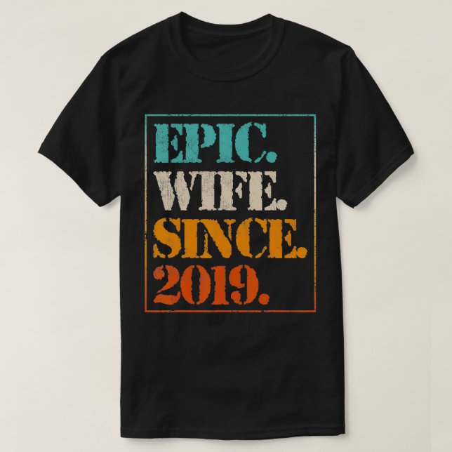 T-shirt 2e anniversaire de Mariage 2 ans Epic femme depuis (Design devant)
