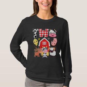 T-shirt 2e anniversaire Deux ans Vieux thème de ferme Anim