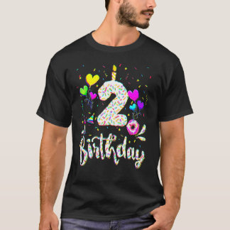 T-shirt 2e anniversaire fille 2 ans Anniversaire Doughnut