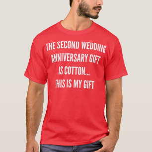 T-shirt 2e anniversaire Mariage Cadeaux Coton Him Mari H