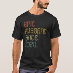 T-shirt 2E Anniversaire Mariage Vintage Mari Épique Depui