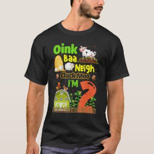 T-shirt 2e anniversaire Oink Baa Neigh Cluck Moo Je suis 2