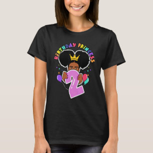 T-shirt 2e anniversaire Princesse naturelle Afro Puffs fil
