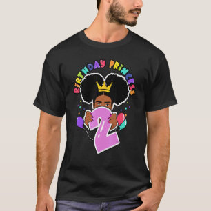 T-shirt 2e anniversaire Princesse naturelle Afro Puffs fil