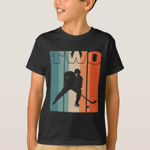 T-shirt 2e anniversaire Retro Hockey sur glace 2 ans Garço