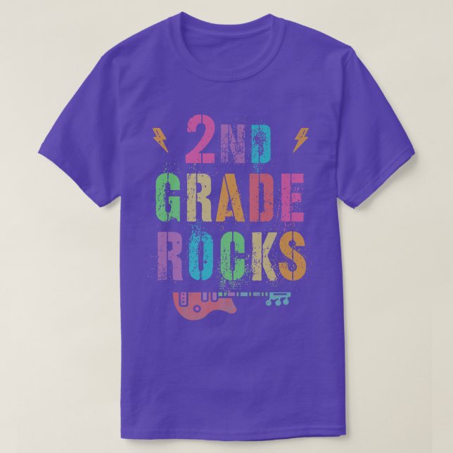 T-shirt 2e GRADE ROCKS Étudiant enseignant SECOND Grader R (Design devant)