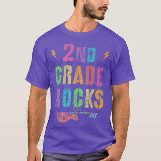 T-shirt 2e GRADE ROCKS Étudiant enseignant SECOND Grader R