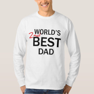T-shirt 2ème Meilleure Fête des pères papa du monde Drôle 