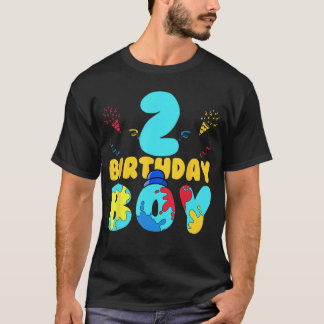 T-shirt 2nd Birthday Boy Gaming Party 2 Years Old Gamer G