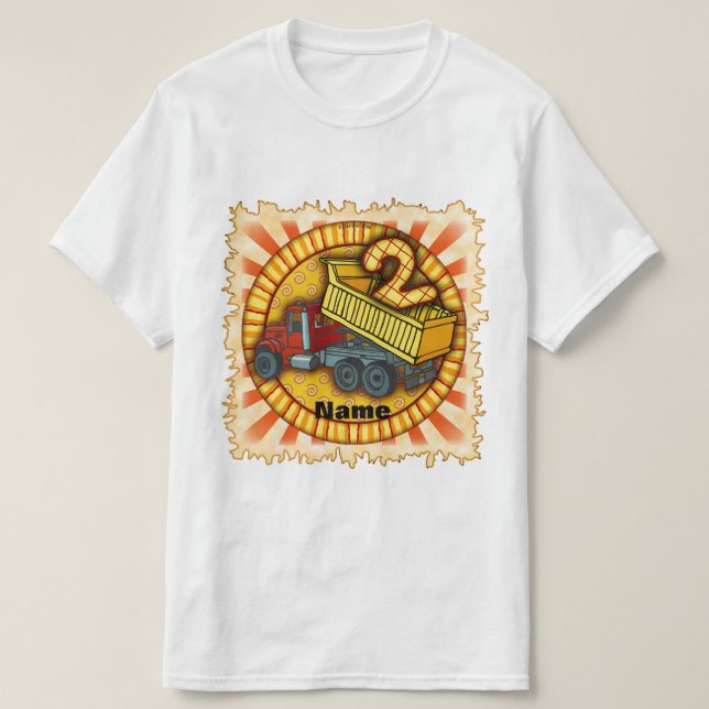 T-shirt 2nd Birthday Dump Truck (Design devant)