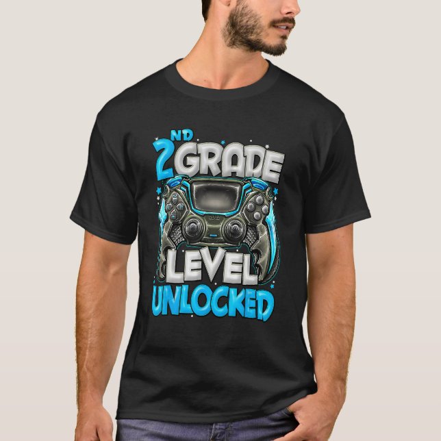 T-shirt 2nd Grade Level Unlocked Game On 2nd Grade Back To (Devant)