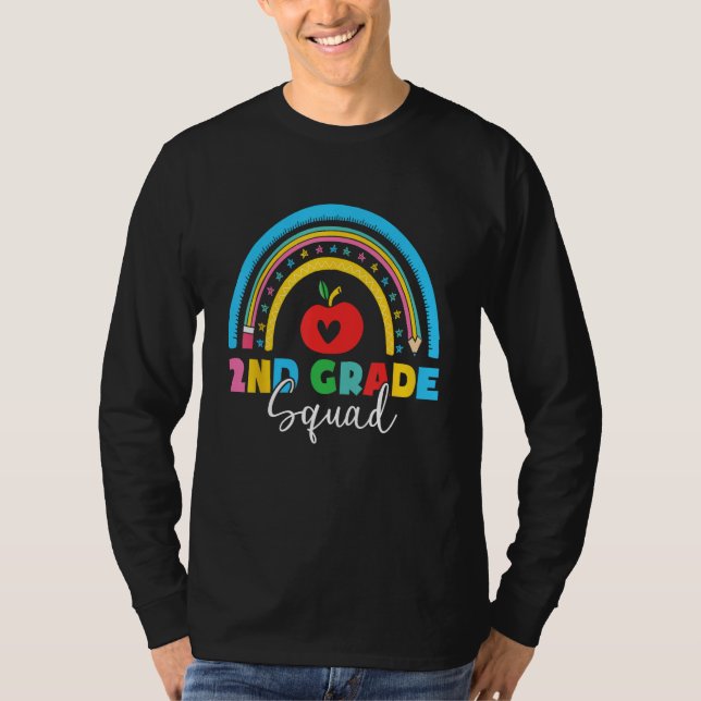 T-shirt 2nd Grade Squad Back To School Rainbow Teachers (Devant)