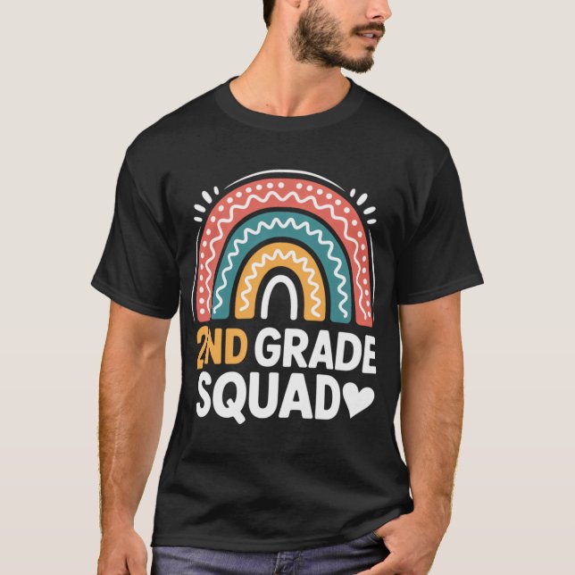 T-shirt 2nd Grade Squad Backo School Second Gradeeacher Gi (Devant)