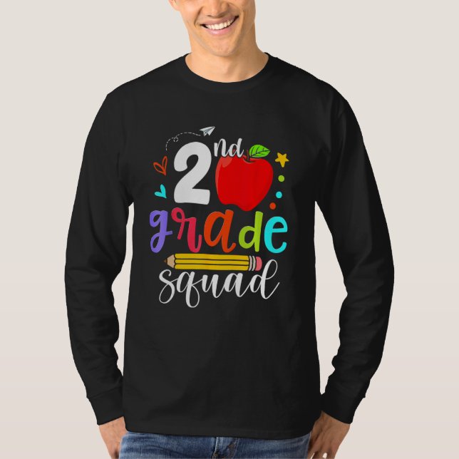 T-shirt 2nd Grade Squad Second Teacher Student Team Back T (Devant)