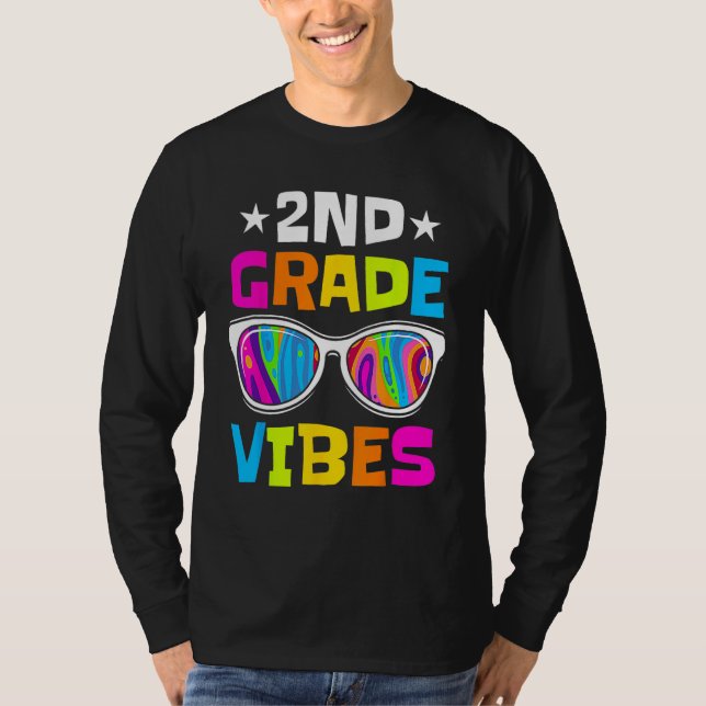 T-shirt 2nd Grade Vibes Sunglasses Back To School  Student (Devant)