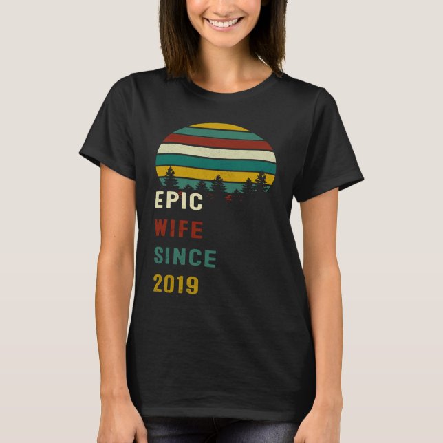 T-shirt 2nd Wedding Anniversary  for Her Epic Wife Since 2 (Devant)