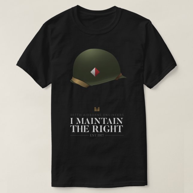 T-shirt 307e Bataillon du génie aéroporté - Je Maintiens L (Design devant)