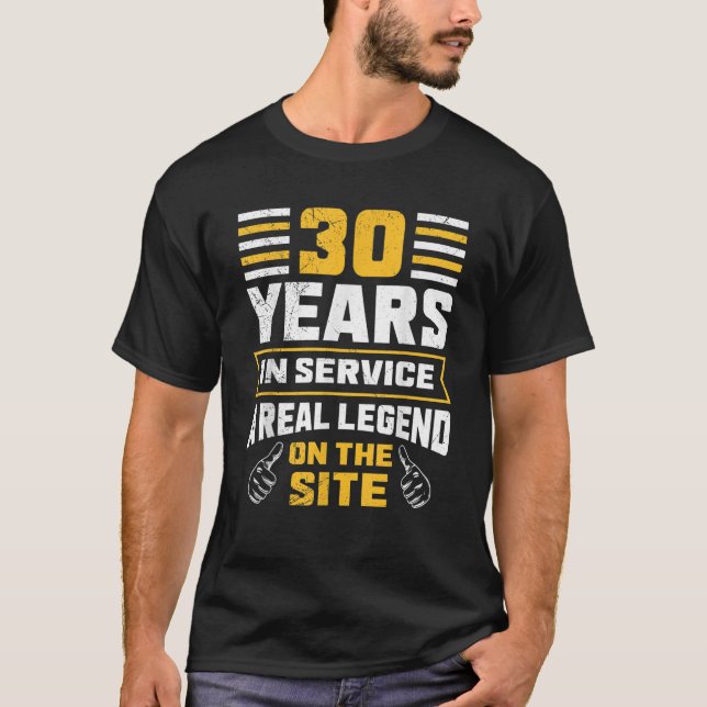 T-shirt 30 ans de service 30 ans de travail T Shirt (Devant)