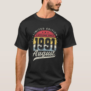 T-shirt 30 Ans Édition Limitée Magnifique Depuis 1991 Au
