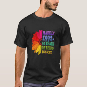 T-shirt 30 Ans Floral Awesome Depuis 1992 Cadeaux 30E