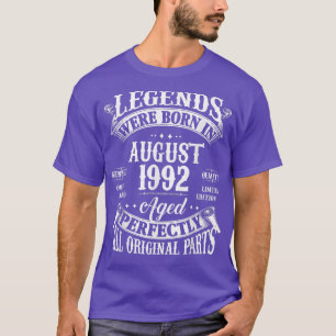 T-shirt 30 Ans Légende Née En Août 1992 Vintage 30