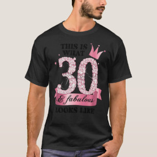 T-shirt 30 & Fabulous I Pink White Party Group Candid Phot