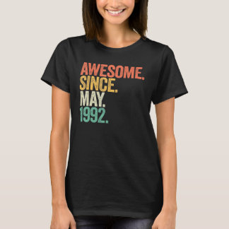T-shirt 30 Year Old Awesome Since May 1992 30th Birthday M