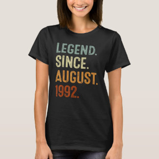 T-shirt 30 Years Old  Legend Since August 1992 30th Birthd