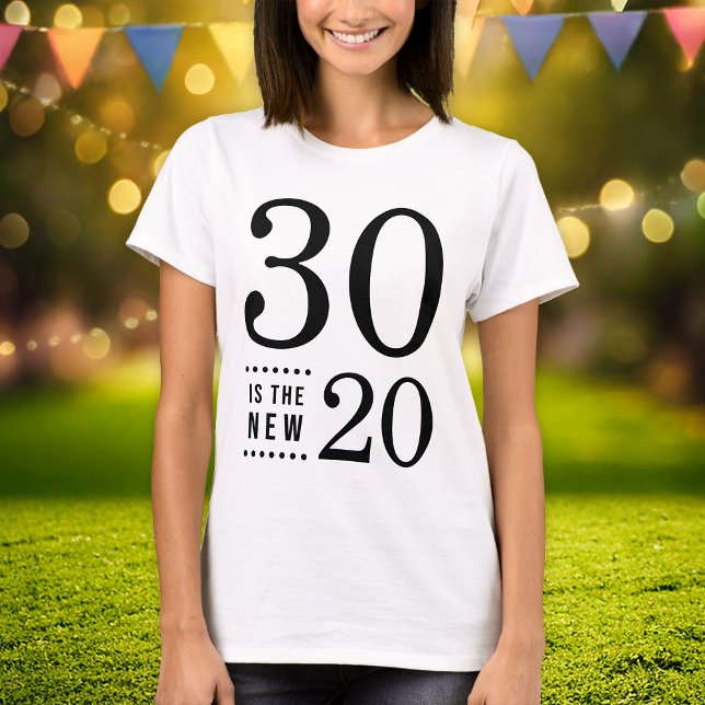 T-shirt 30e anniversaire Black 30 est le nouveau 20 (Créateur téléchargé)