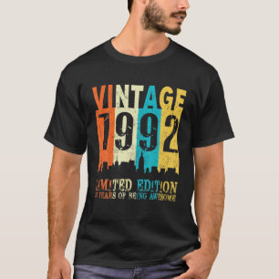T-shirt 30E Anniversaire Cadeau Vintage 1992 Édition Limit