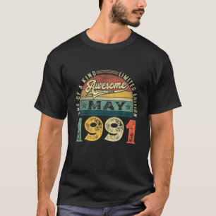 T-shirt 30E Anniversaire Décorations Mai 1991 Hommes Femme