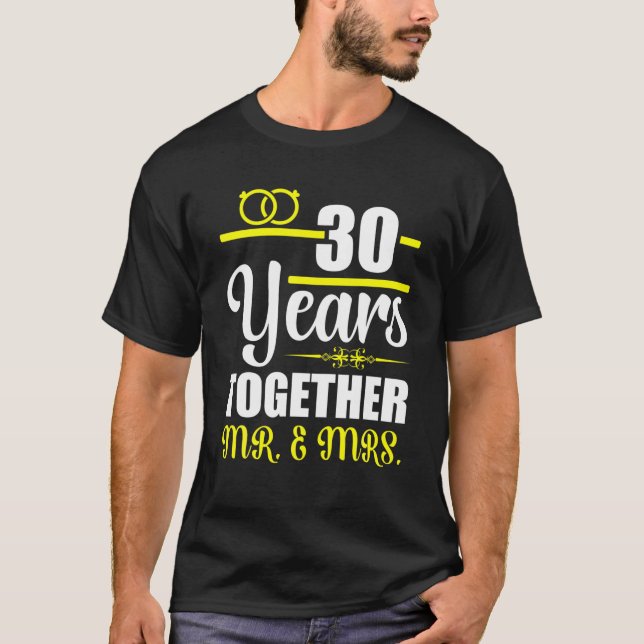 T-shirt 30E Anniversaire Du Mariage Idées Deux Anniversair (Devant)