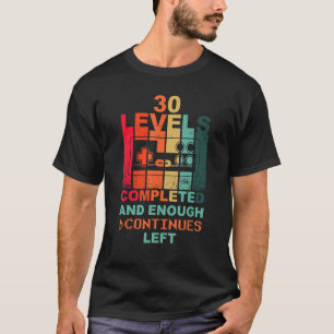 T-shirt 30e Anniversaire Niveau 30 Gamepad Retro Gamer