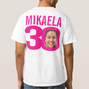 T-shirt 30e anniversaire rose nom personnalisé et modèle p