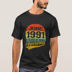 T-shirt 30E Anniversaire Trouvé Juin 1991 Hommes Femmes 30