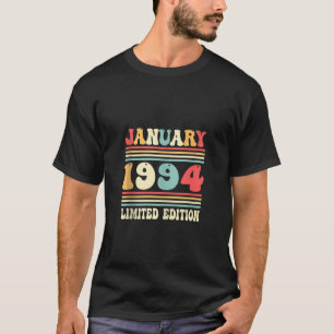 T-shirt 30e anniversaire Vintage janvier 1994 Décor Annive